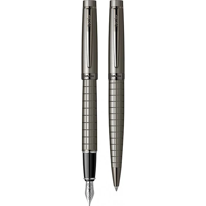 Juego de pluma estilográfica y bolígrafo Honour 38, plumín M, gris carbón. 1