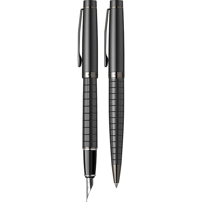Juego de pluma estilográfica y bolígrafo Honour 38, plumín M, negro mate. 2