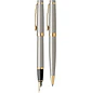 Juego de pluma estilográfica y bolígrafo Honour 38, plumín M, color oro satinado - Miniatura 2