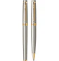 Juego de pluma estilográfica y bolígrafo Honour 38, plumín M, color oro satinado - Miniatura 4
