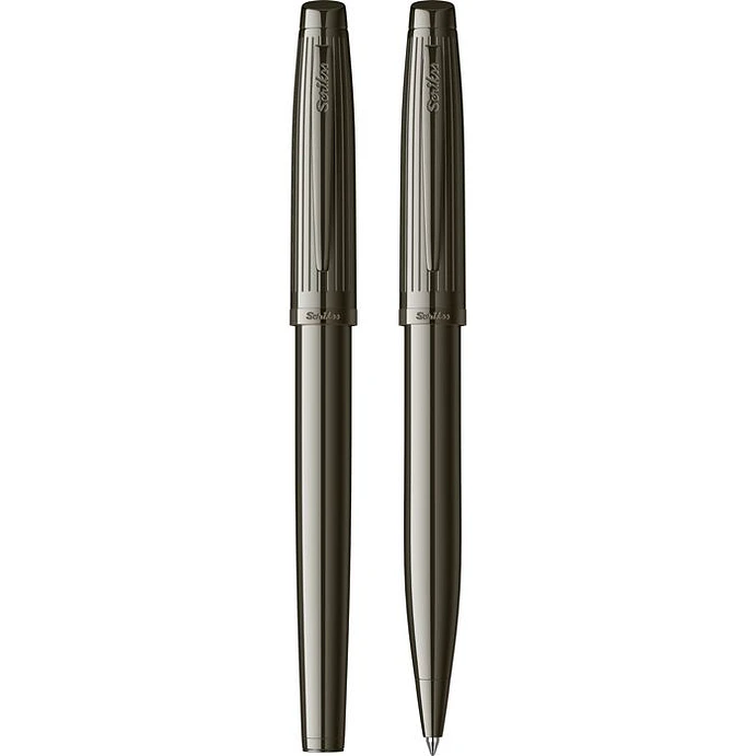 Juego de pluma estilográfica y bolígrafo Oscar 39, plumín M, titanio. 3