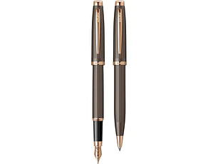 Juego de pluma estilográfica y bolígrafo Oscar 39, plumín M, oro rosa.