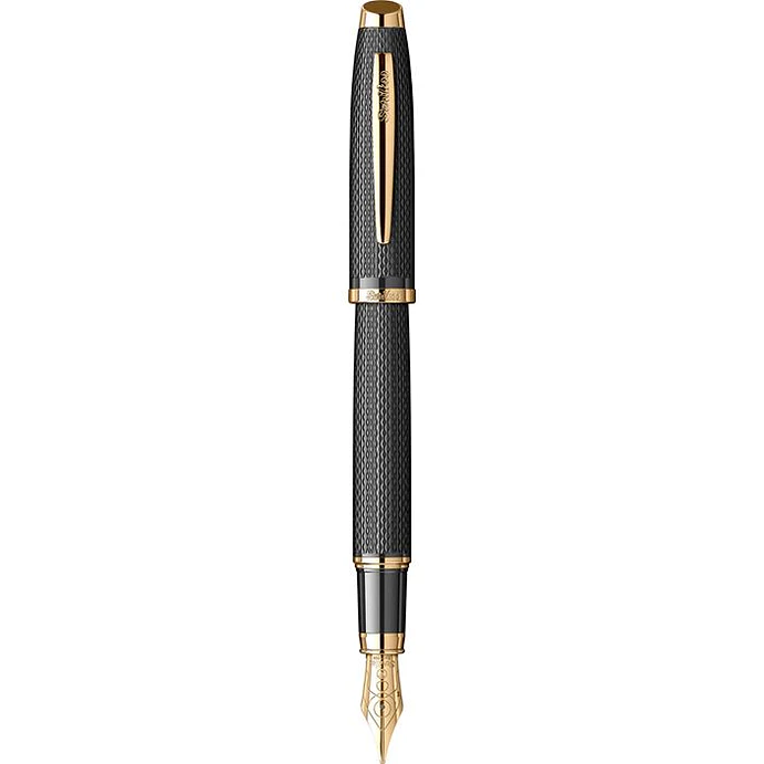 Pluma estilográfica 390, plumín M, negro mate y dorado. 1
