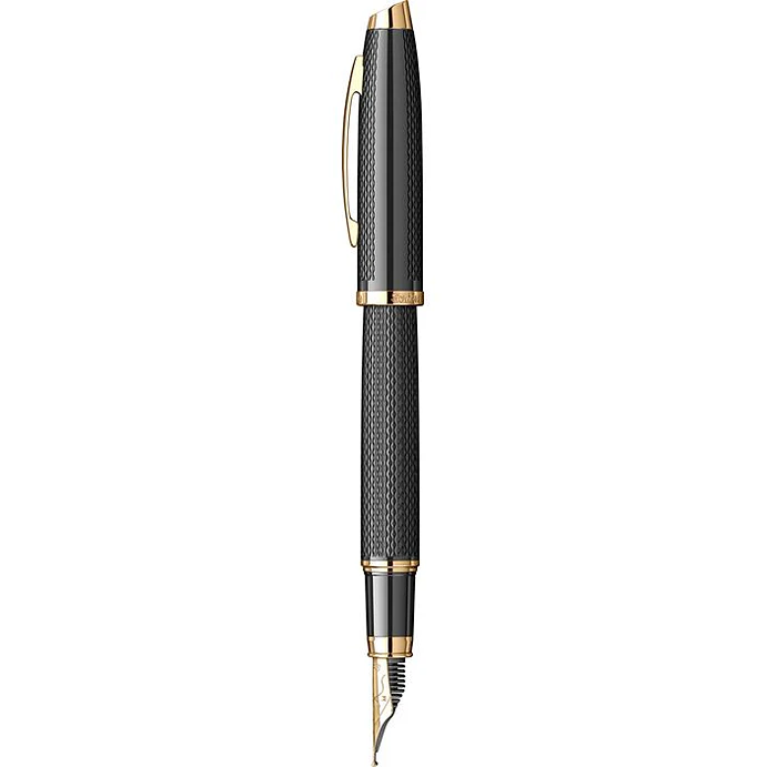 Pluma estilográfica 390, plumín M, negro mate y dorado. 2