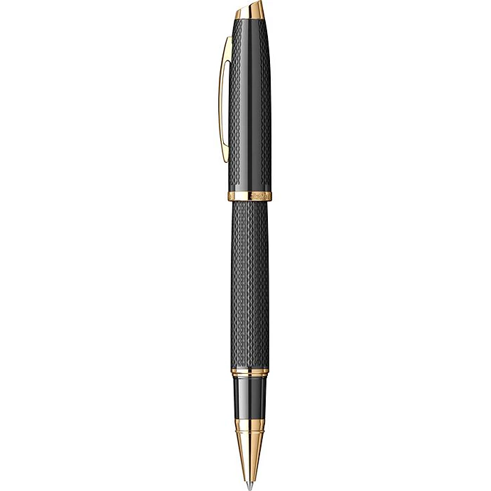 Bolígrafo roller 390 negro mate y dorado 2