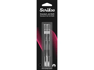 Recambio bolígrafo gel, negro, 0,7 mm - 2pcs