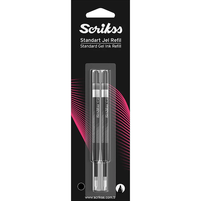 Recambio bolígrafo gel, negro, 0,7 mm - 2pcs