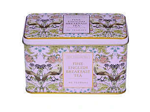 Song thrush, lata Rosa de 40 bolsitas de té EB
