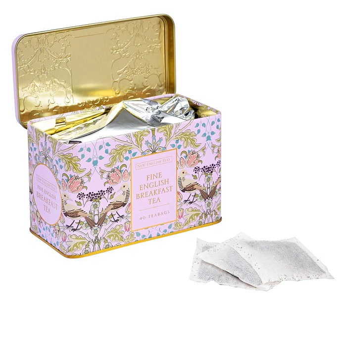 Song thrush, lata Rosa de 40 bolsitas de té EB 5