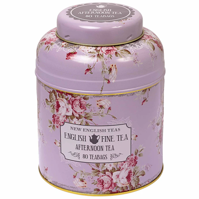 Caja de té con diseño floral vintage Lavanda - 80 bolsitas de té English Afternoon 1