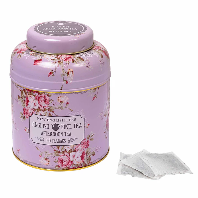 Caja de té con diseño floral vintage Lavanda - 80 bolsitas de té English Afternoon 4