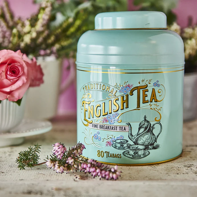 Juego de regalo de lata de té victoriana vintage 3