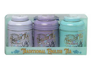 Juego de regalo de lata de té victoriana vintage