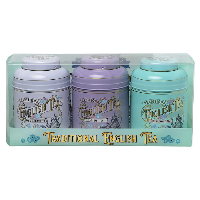 Juego de regalo de lata de té victoriana vintage 1