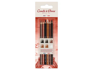 Lápices pastel Conté à Paris - Juego de 6 colores. Sanguine
