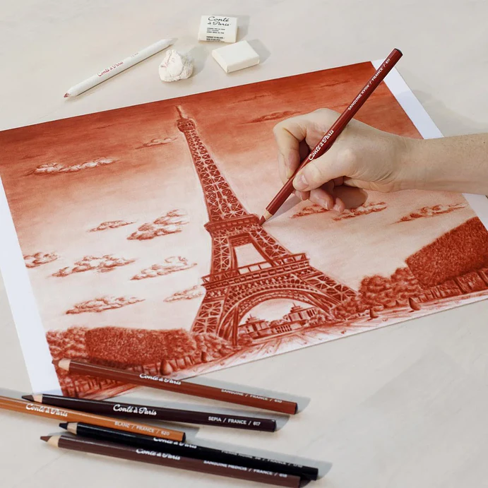 Lápices pastel Conté à Paris - Juego de 6 colores. Sanguine 3