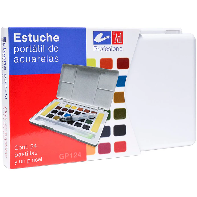 Set Con 24 Pastillas de Acuarela Portatil ATL 3
