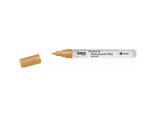 Glass Porcelain Pen Metallic - Punta Media - Plateado