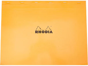 Libreta N°38 - Bloc de cuadros 5x5 grapado Rhodia, negro, A3+ Naranjo