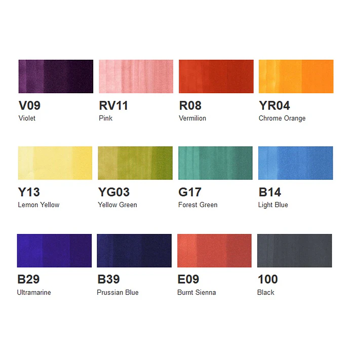 Copic Sketch Set de 12 Colores 2