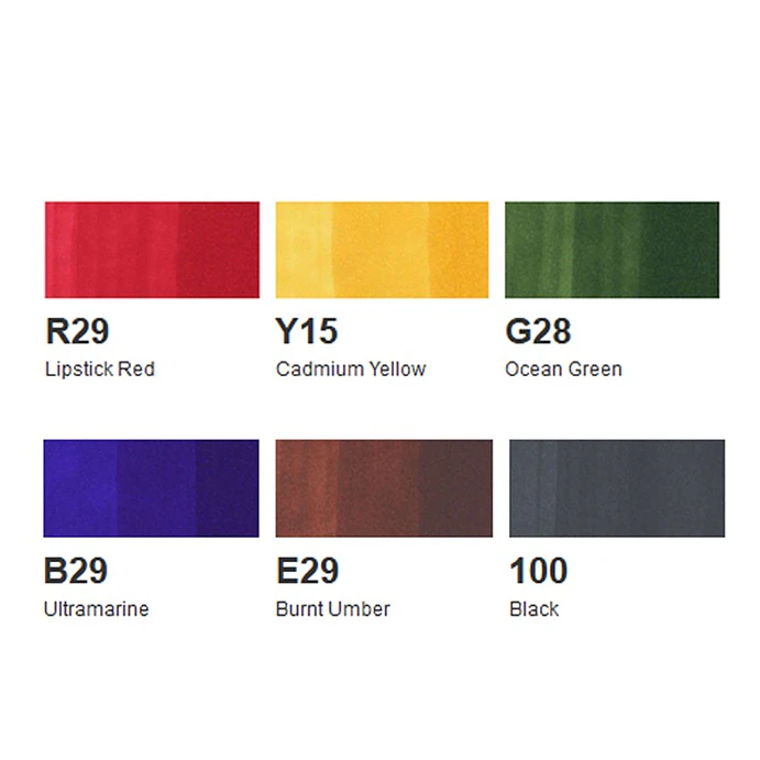 Copic Sketch Set de 6 - Bold Primaries 2
