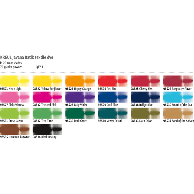 Tinte para tela Batik - 70gr (Colores)