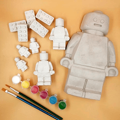 6 Figuras Lego + 5 Bloques de Yeso + PINTURA