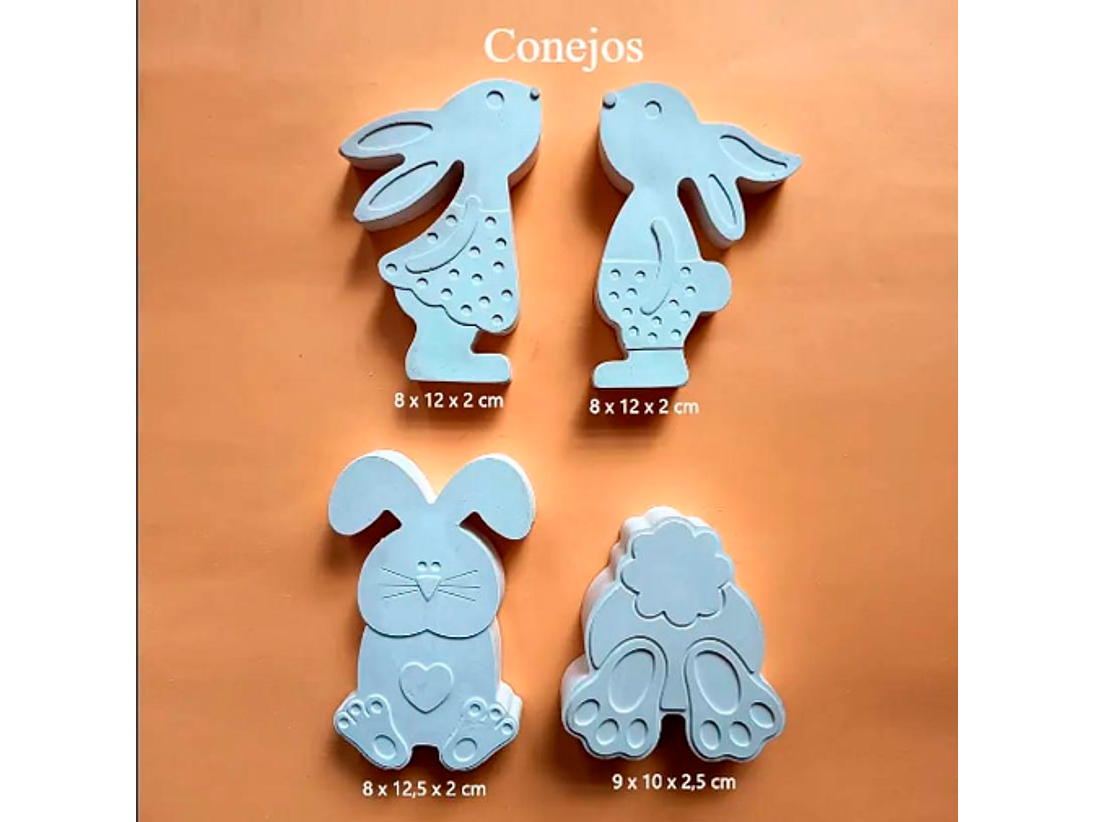 Conejos y Huevo de Pascua 10 cm (2D) 3