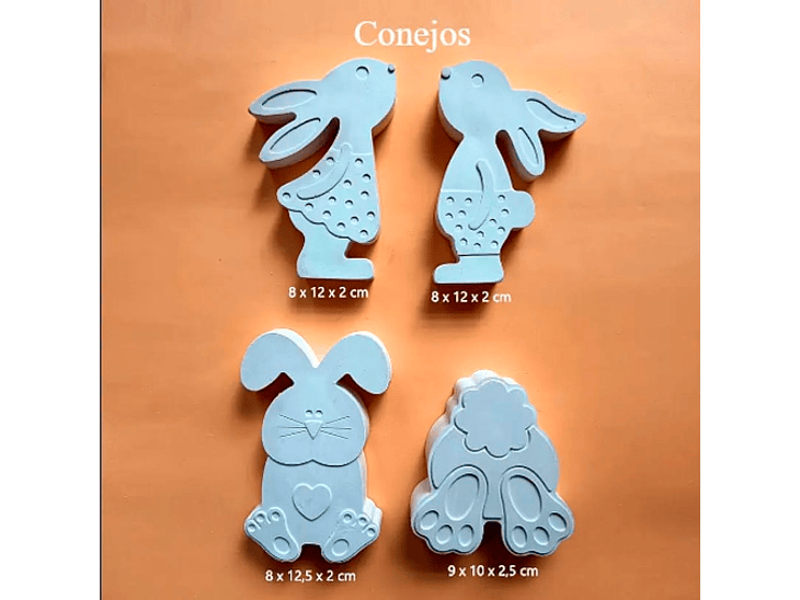 Conejos y Huevo de Pascua 10 cm (2D) 3