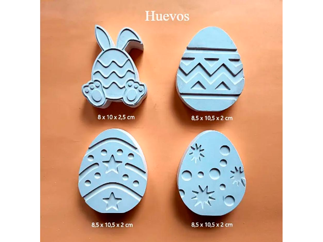 Conejos y Huevo de Pascua 10 cm (2D) 4