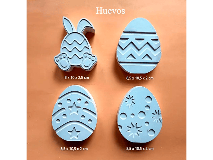 Conejos y Huevo de Pascua 10 cm (2D) 4
