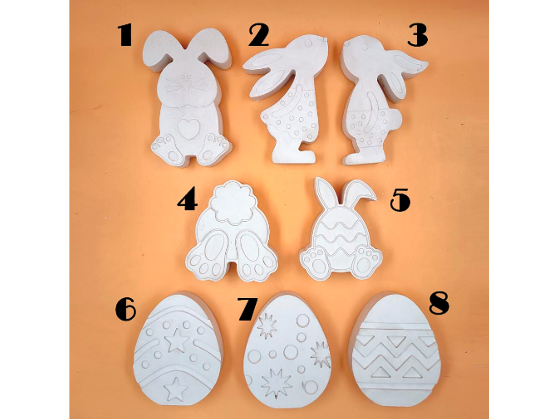 Conejos y Huevo de Pascua 10 cm (2D) 2