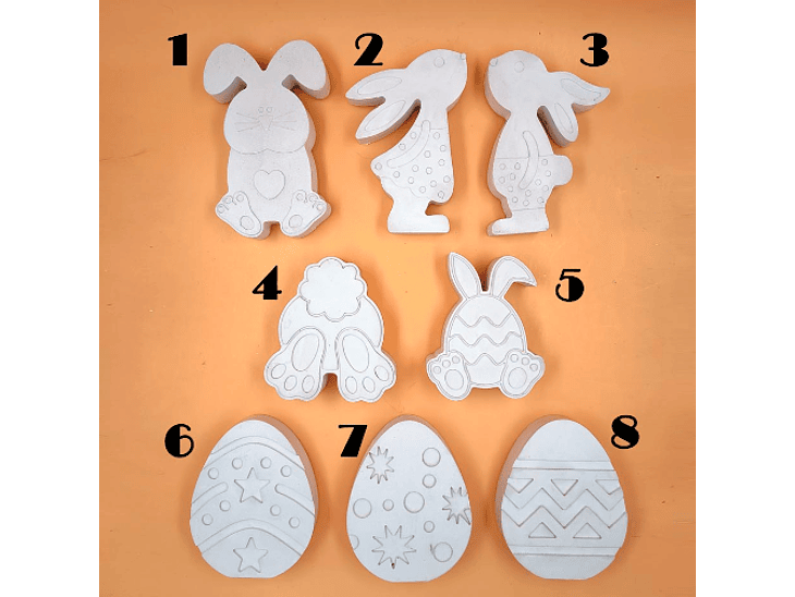 Conejos y Huevo de Pascua 10 cm (2D) 2