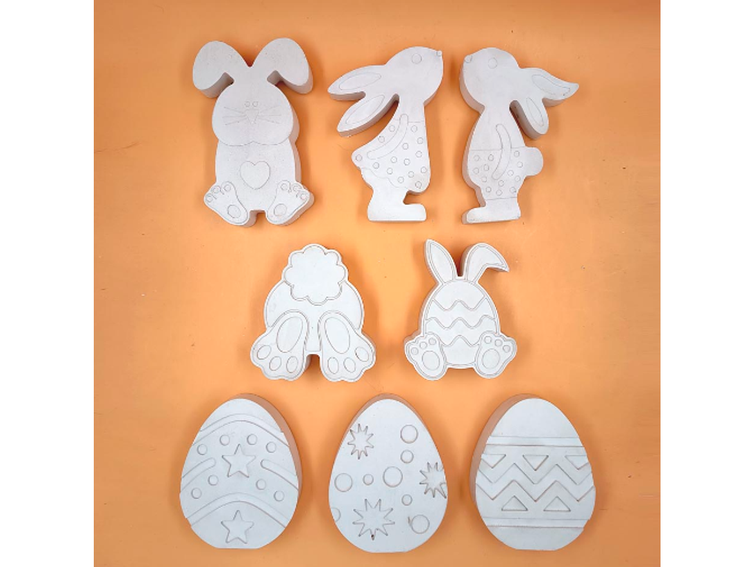 Conejos y Huevo de Pascua 10 cm (2D) 5