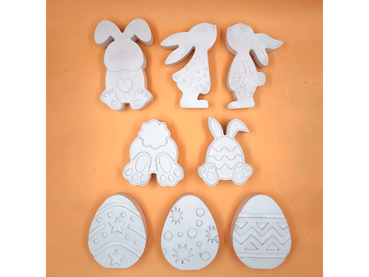 Conejos y Huevo de Pascua 10 cm (2D) 5