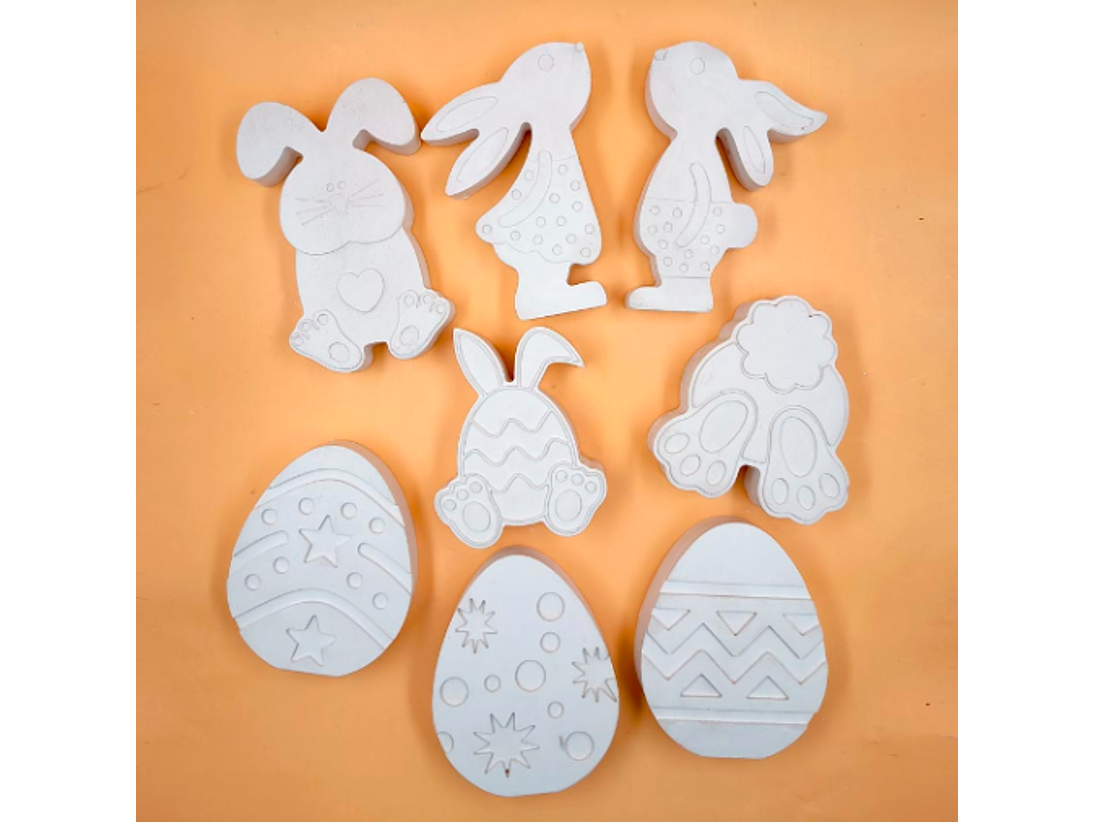 Conejos y Huevo de Pascua 10 cm (2D) 1