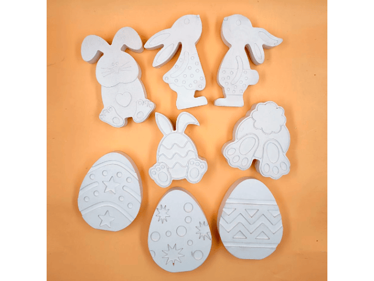 Conejos y Huevo de Pascua 10 cm (2D) 1