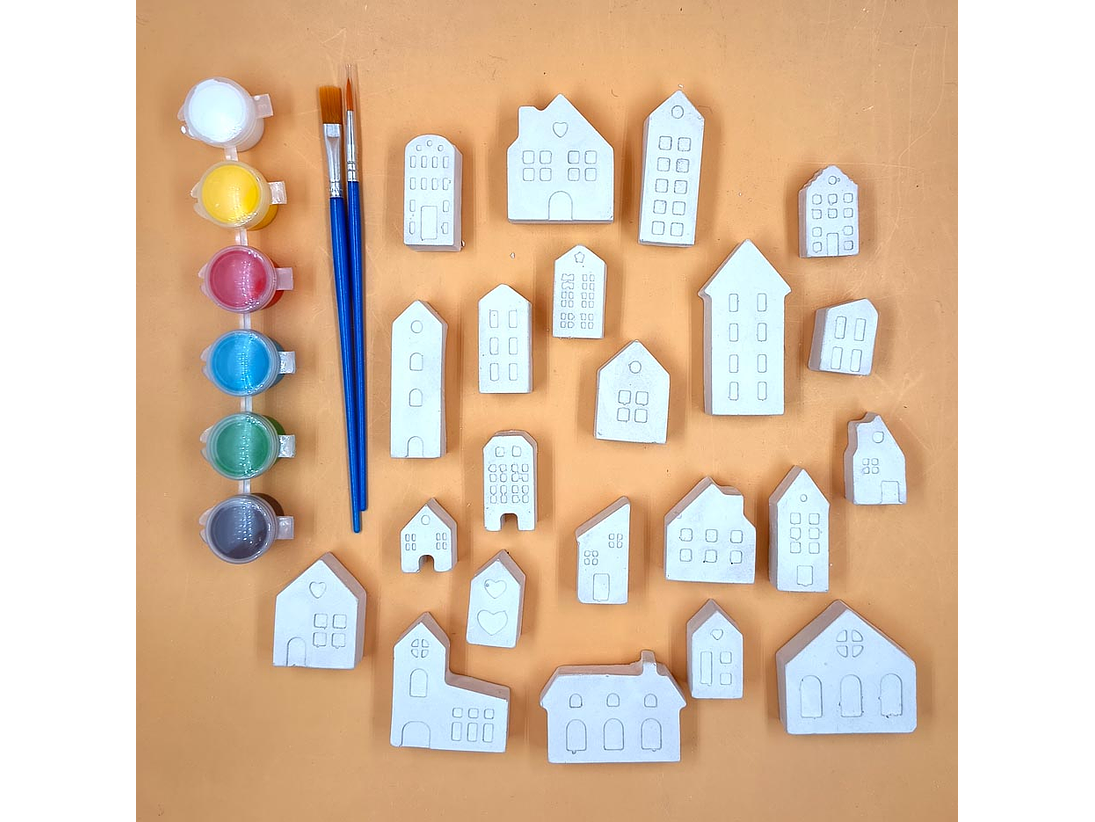22 Mini Casas de Yeso + PINTURA 1