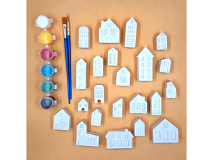 22 Mini Casas de Yeso + PINTURA