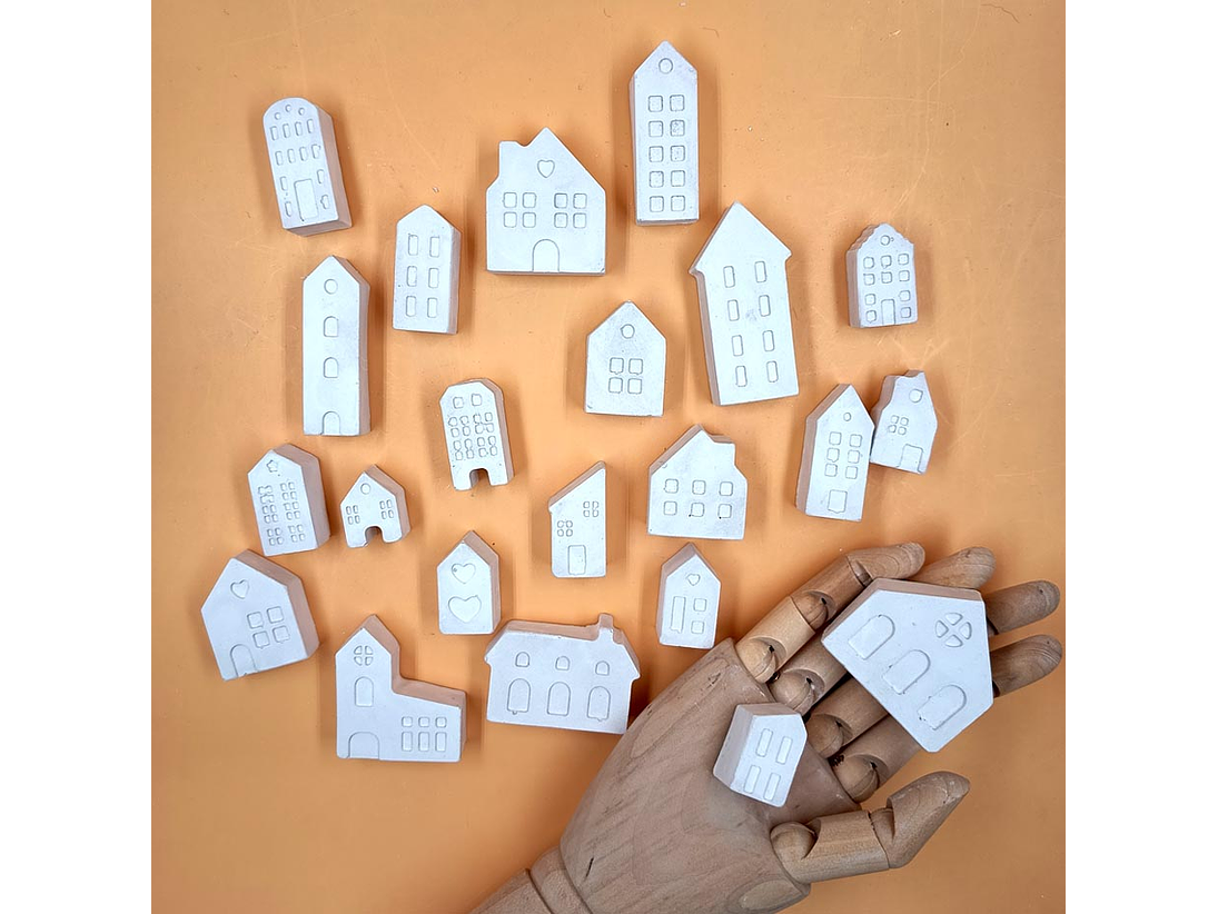 22 Mini Casas de Yeso + PINTURA 2