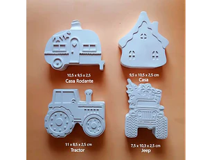 Casas y Autos / Set 4 Figuras