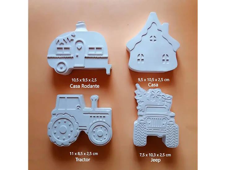 Casas y Autos / Set 4 Figuras 2
