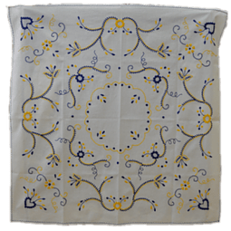 100x100cm tablecloth in white&#x2F;yellow