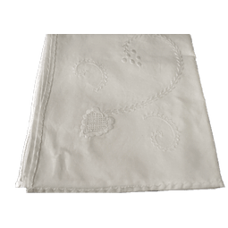 180cm. round tablecloth in white&#x2F;white