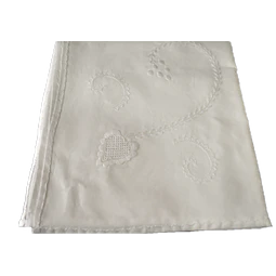 200cm. round tablecloth in white/white