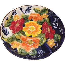 Large appentizer plate with flowers in color