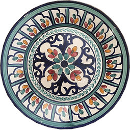 Prato 38cm. Verde-Azul