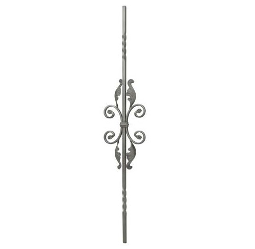 Balaustre cuadrado 12 x 12mm 170 x 950mm 2 Torsión 2 Rulos 4 Hojas