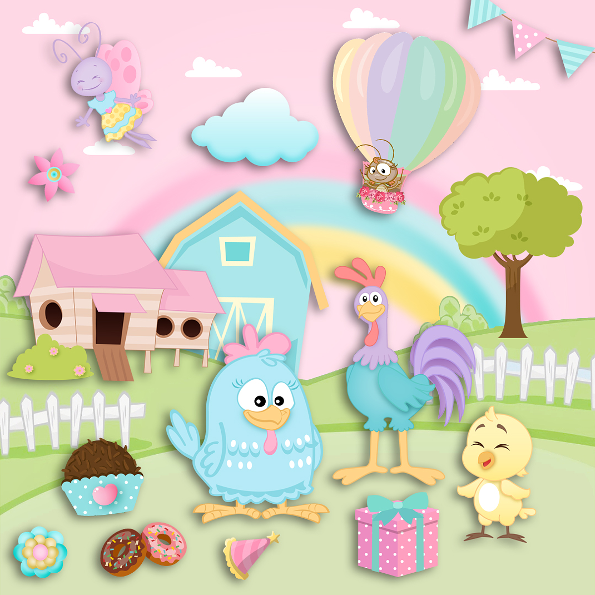 Kit Digital Galinha Pintadinha Candy