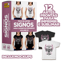 Pack de Artes Signos para Camisetas Femininas Volume 01